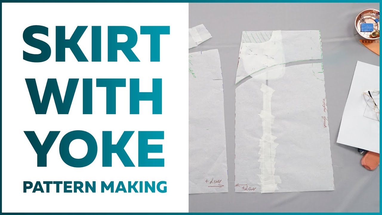 How to make a skirt with a yoke and piping? Part 1. Pattern making tutorial.
