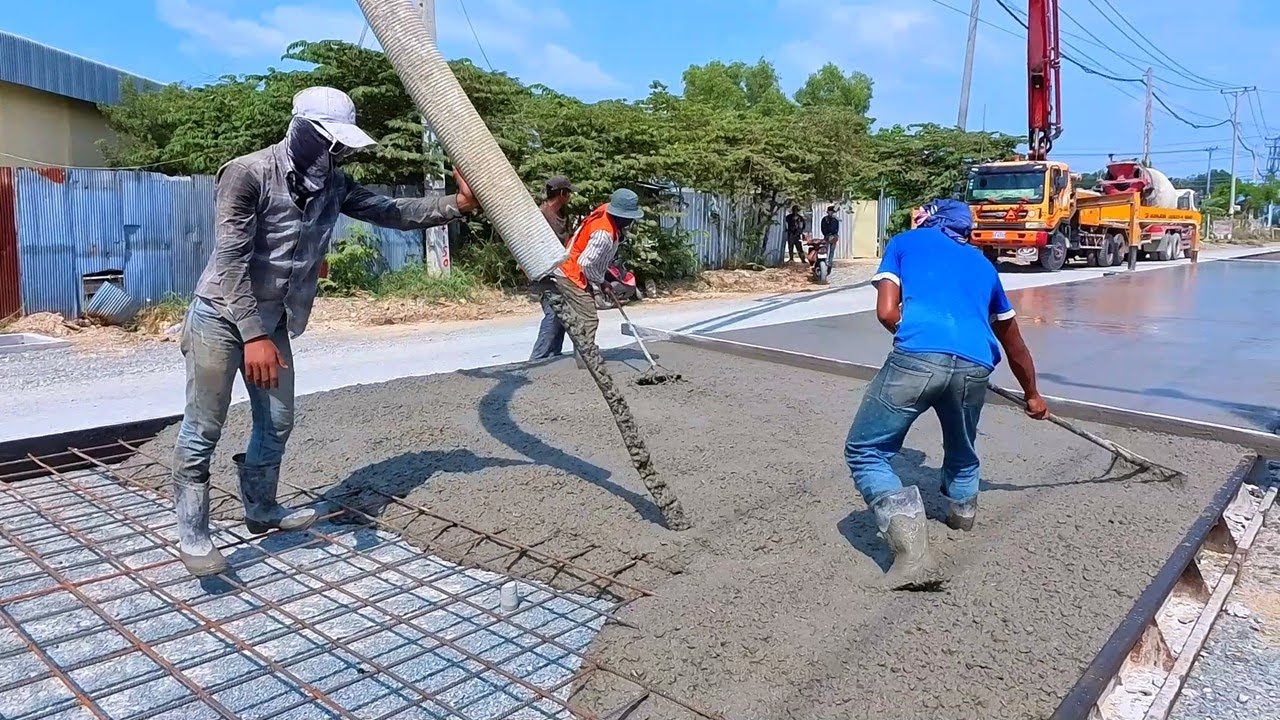 Incredible Fastest Concrete Road Construction Technology - Amazing Construction Works