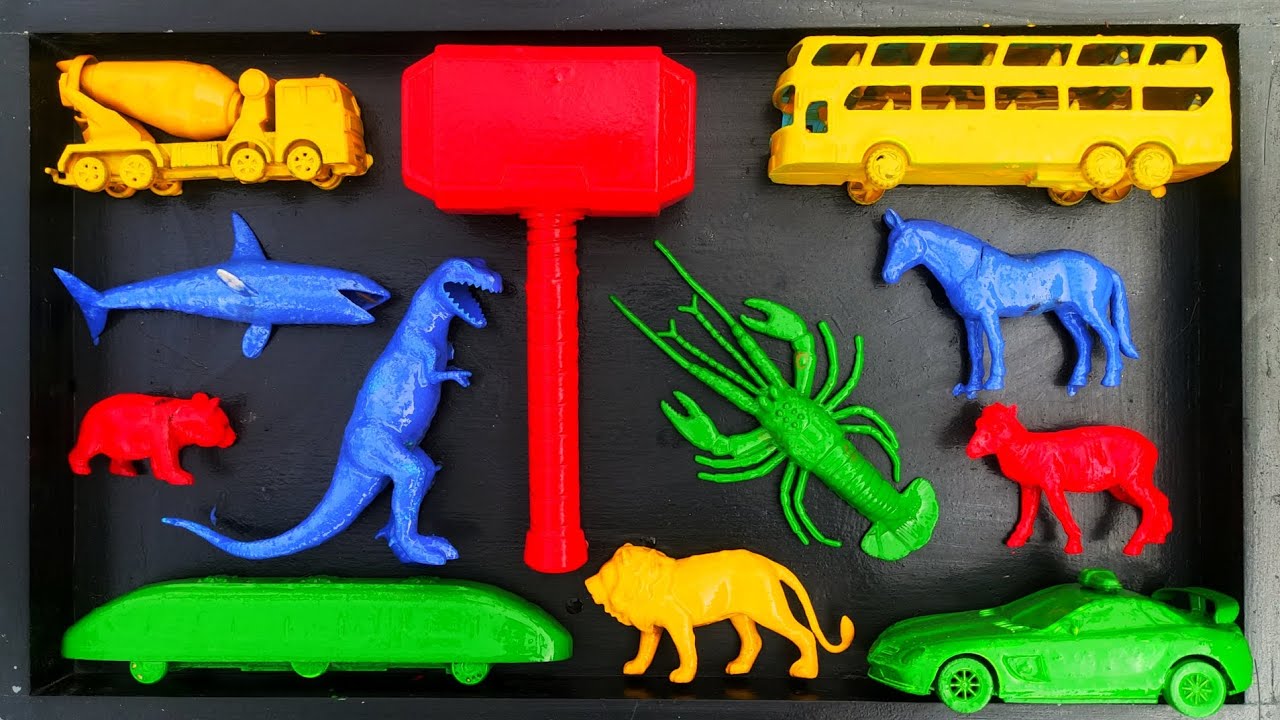 GOKIL‼️MEMBERSIHKAN MAINAN BERLUMPUR😱 - Ada Monster T-rex,Mobil Balap,Singa,Truk Molen Dan Lain Lain