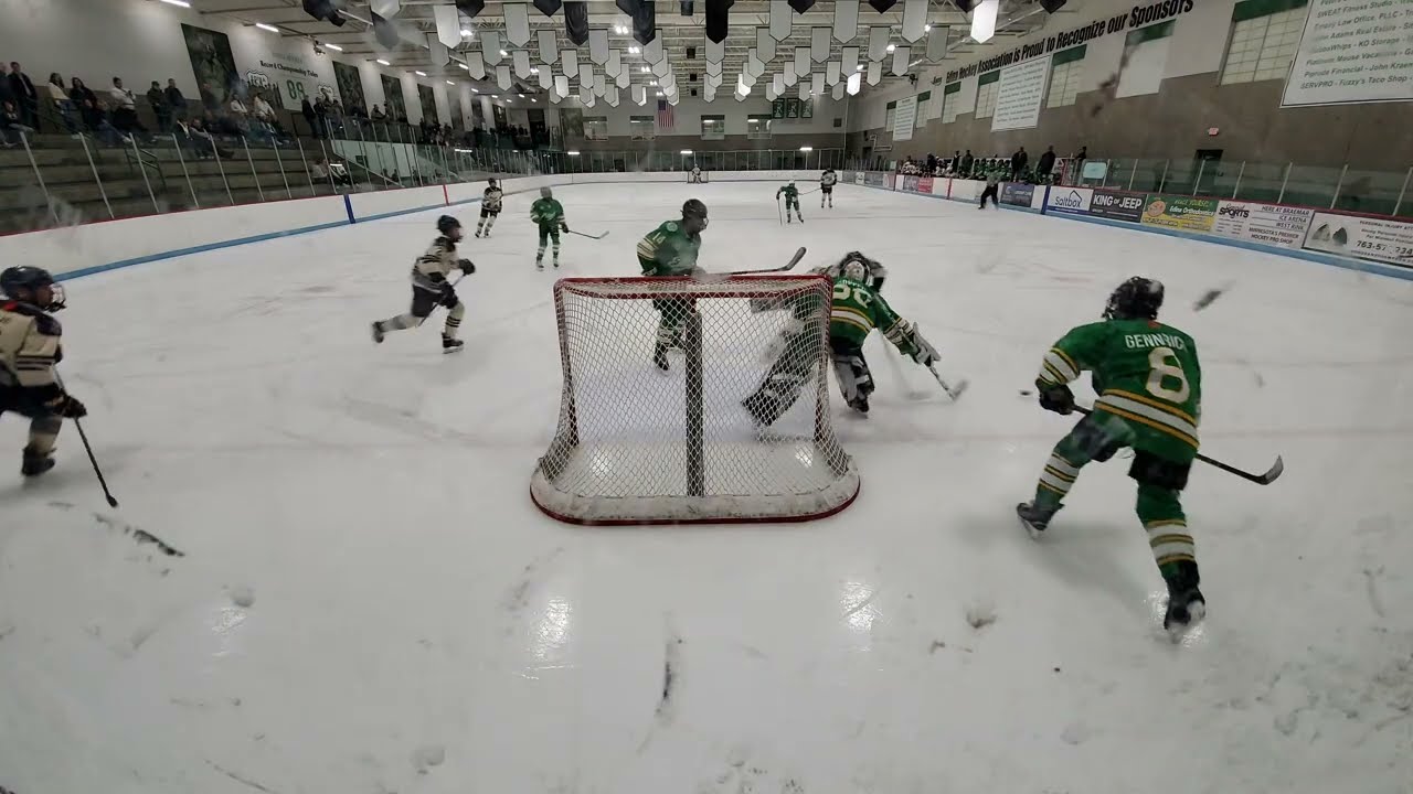 Goaliecam - Away - Prior Lake Bantam B2 Hockey - D6 Playoffs 2 - Prior Lake Navy vs Edina Green