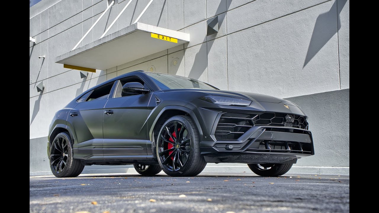 Lamborghini URUS  MATTE - BLACK - BULL Interior Exterior Start Up Sound at Prestige Imports Miami