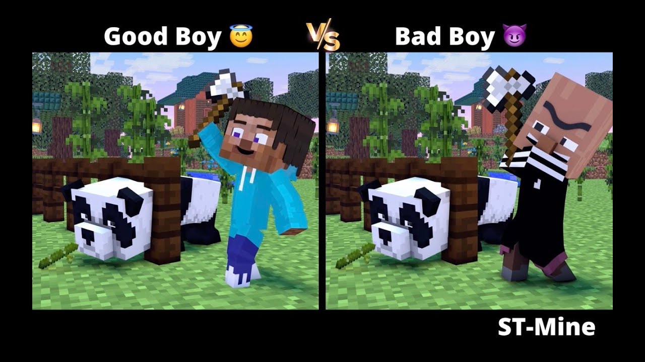 Good Boy VS Bad Boy. Baby Steve does Good Deeds. @ST-Mine