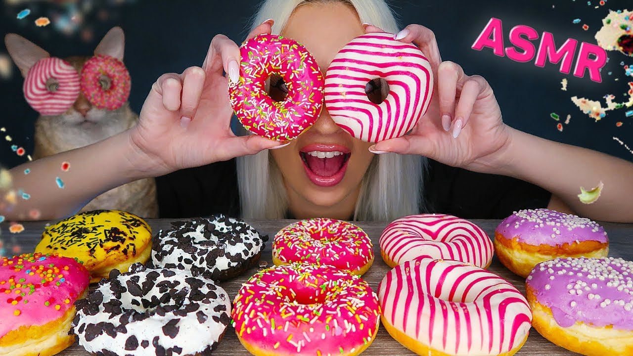ASMR Chocolate Donut 🍩 Cake, No Talking (SOFT EATING SOUNDS, MUKBANG 도넛 리얼사운드 먹방) ASMR Eating