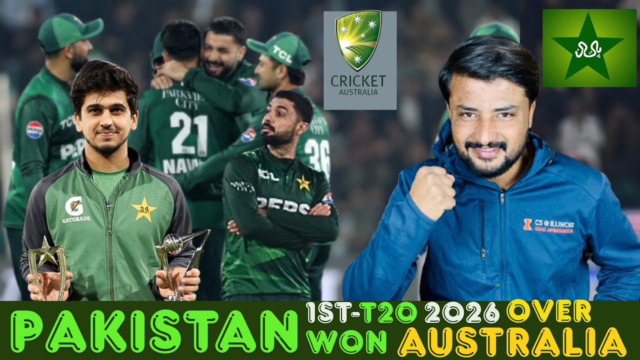 Pakistan 🇵🇰 won 1st T20i Over  Australia 🇦🇺 