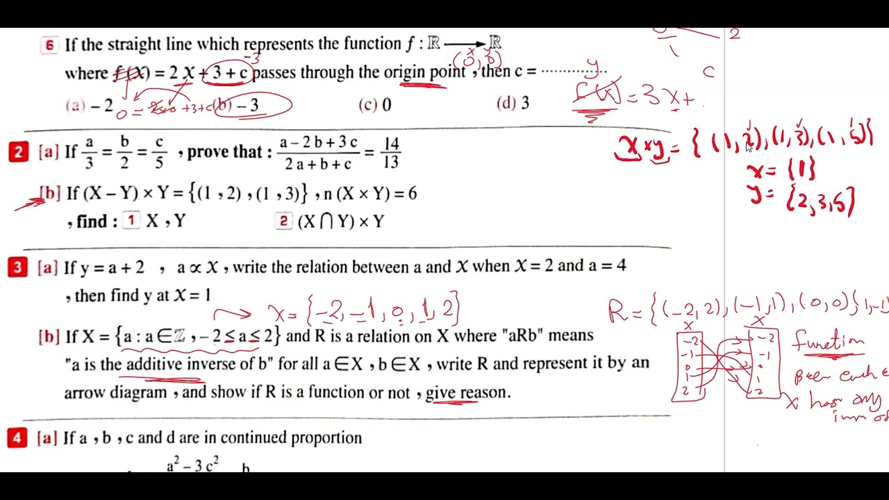 Revision prep 3 Algebra 1st term