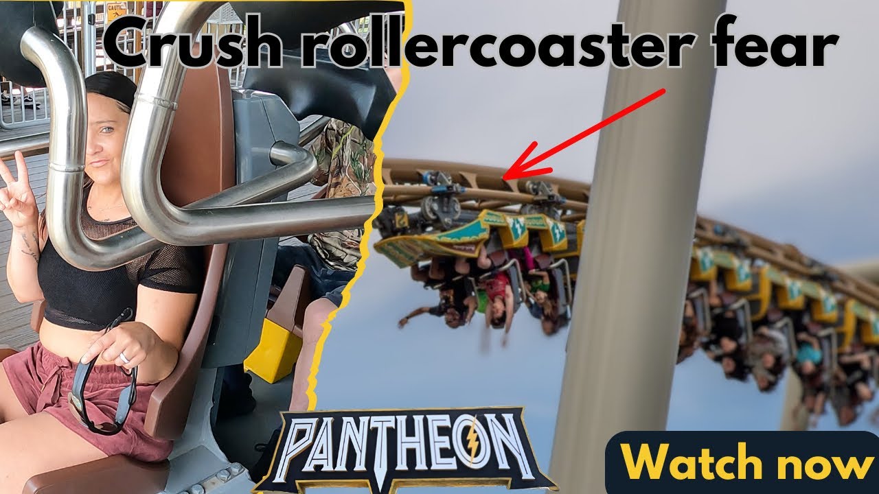 Busch Gardens Williamsburg Pantheon Front POV Front Row , Laylana  , over come rollercoaster fear