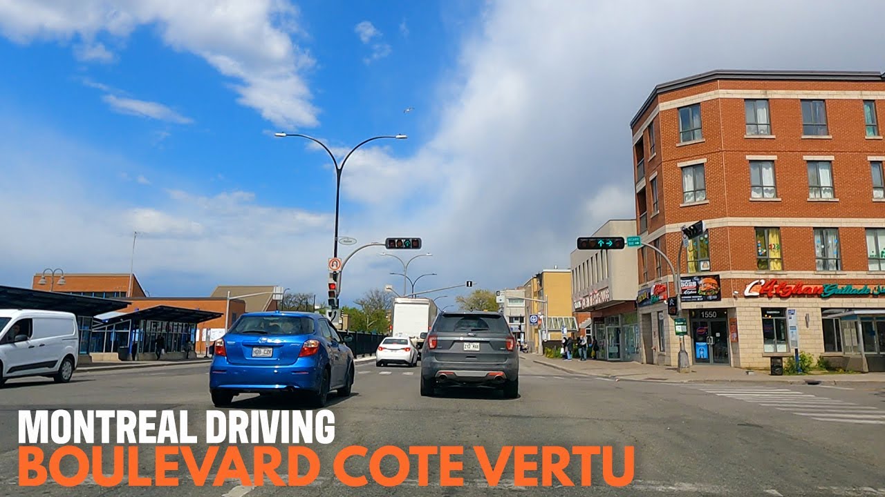 [ 4K Video ] Driving Boulevard Cote vertu and Rue Sauve upto Papineau