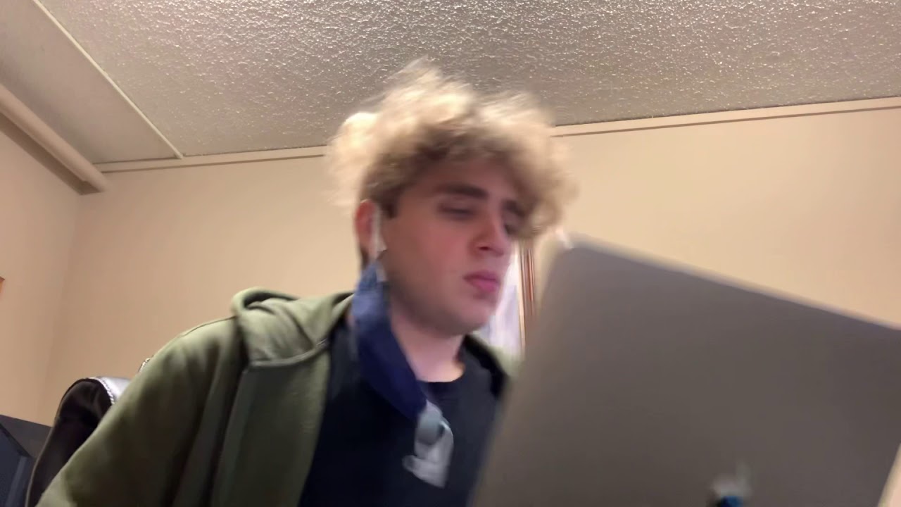 Me writing this essay at work