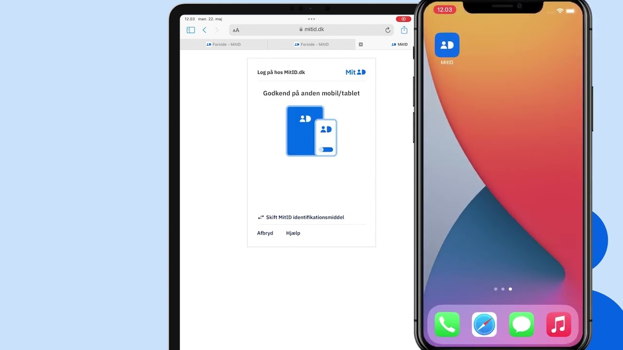 Sådan bruger du MitID, når du bruger en tablet, men har MitID appen på din telefon - scan QR-kode