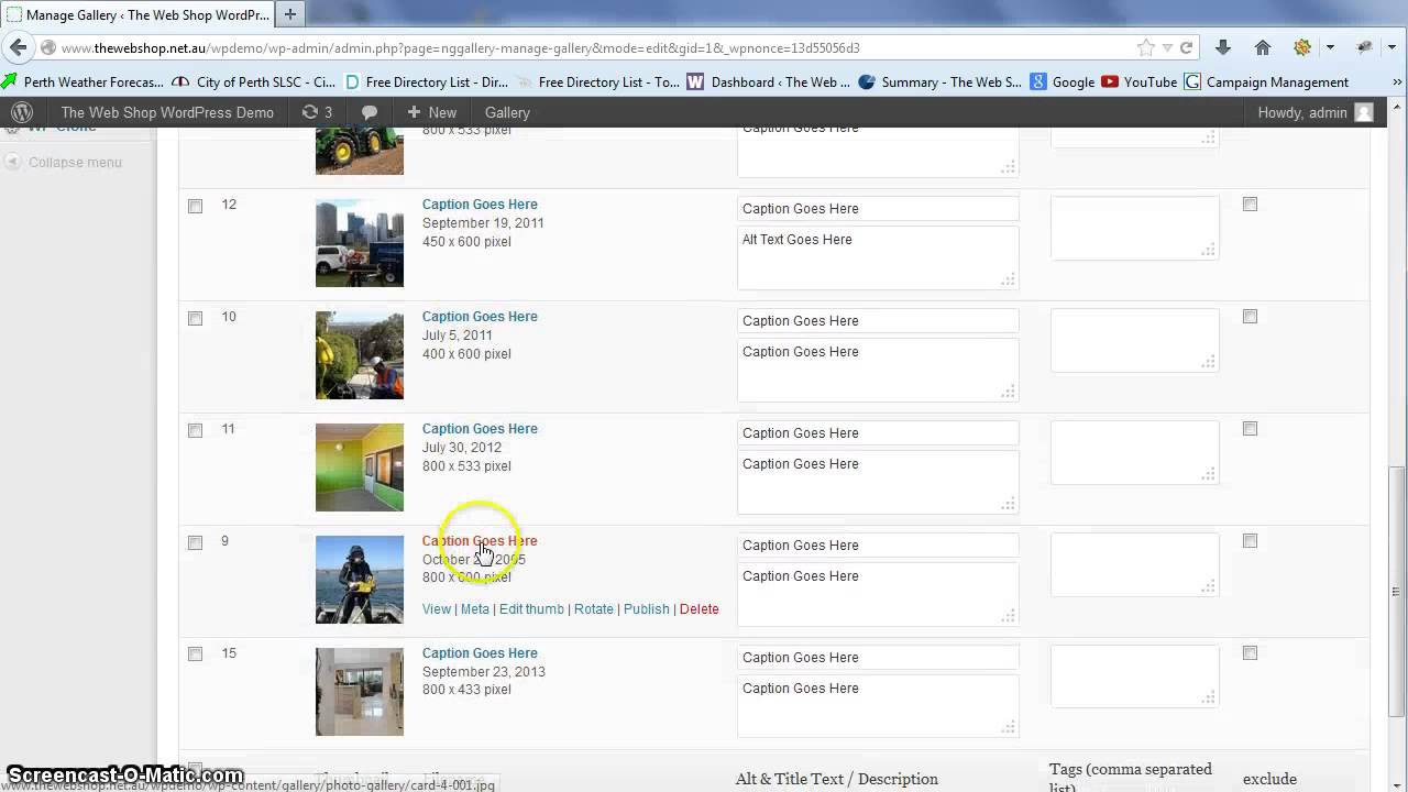WordPress Tutorial 11: Changing the Sort Order of Gallery Photos