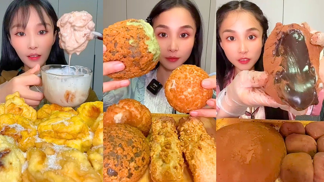 Durian Dessert Dip and Crispy Pastries Mukbang Food Tasting #444