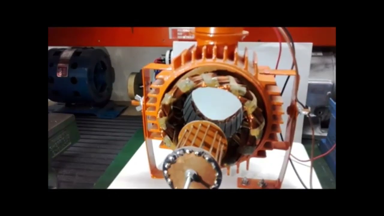 como prueba  un  estator trifasico con jaula  para ver el campo magnetico