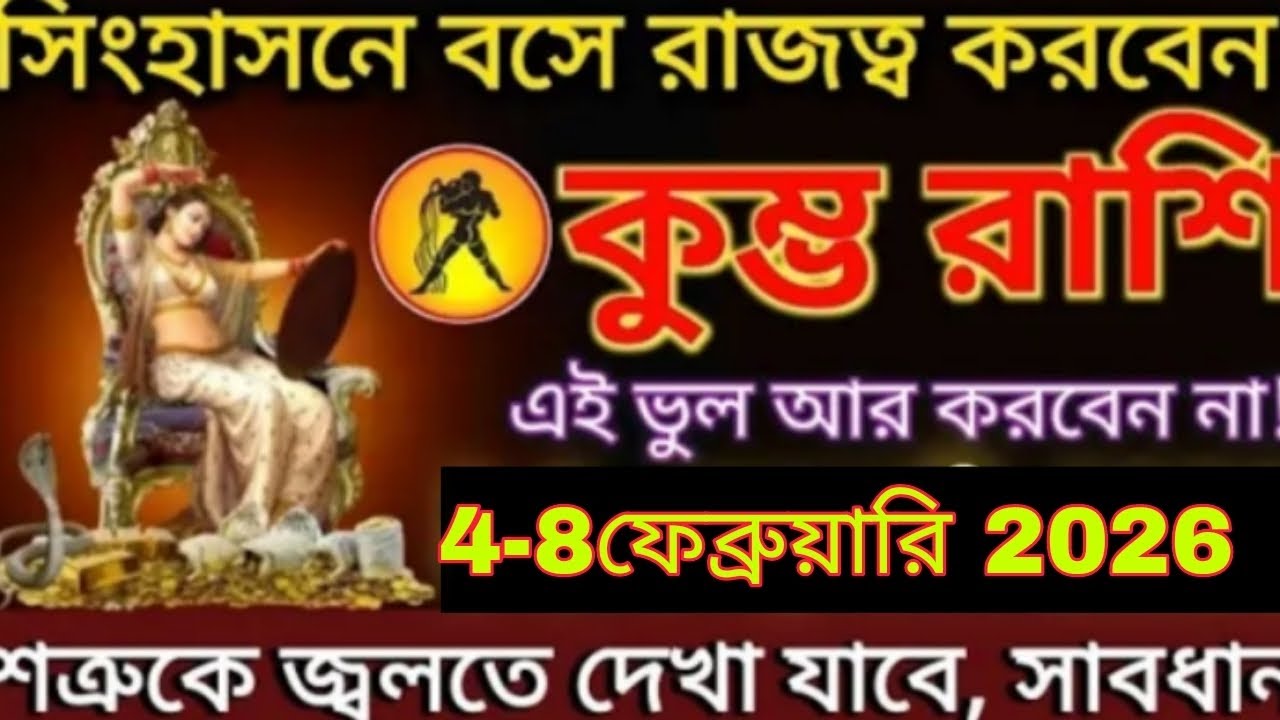 সিংহাসনে বসে রাজত্ব করবেন! ♒ কুম্ভ রাশি | ৪–৮ ফেব্রুয়ারি ২০২৬ | এই ভুল আর করবেন না#astrology #leo 