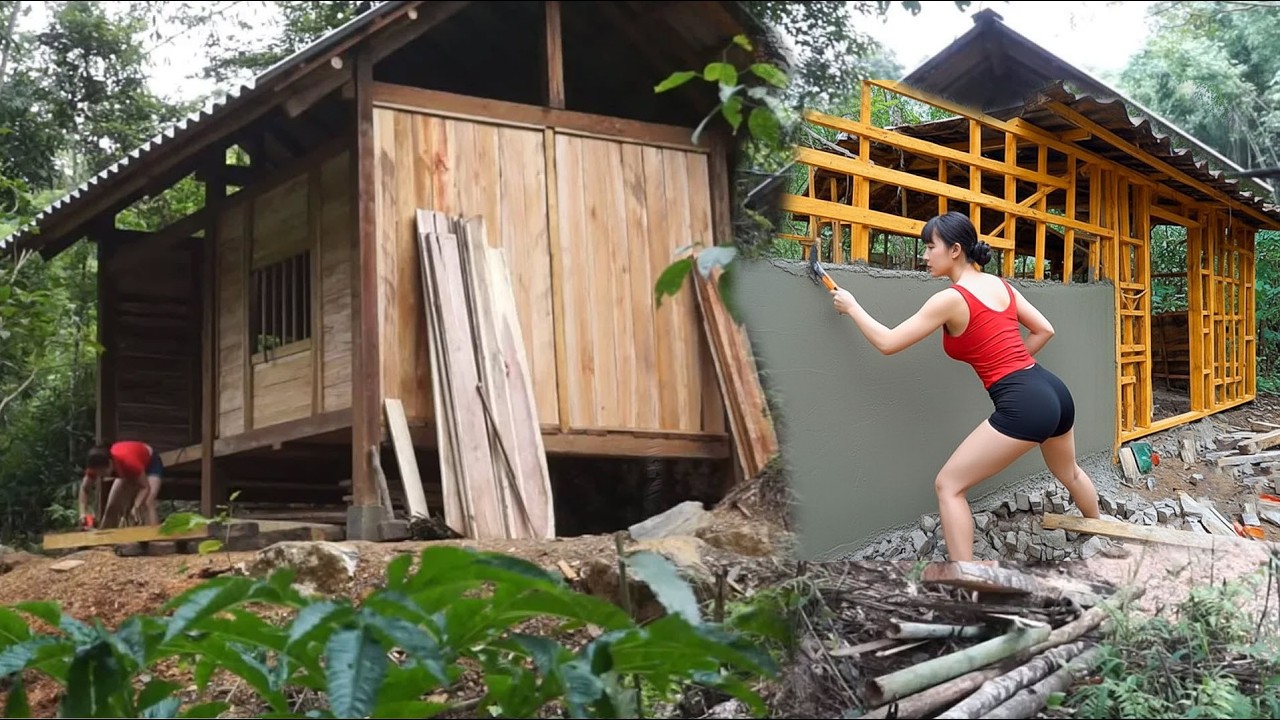 TIMELAPSE: Talented CEO Girl Leaves The City to Build a New House In The Forest - Start to Finish