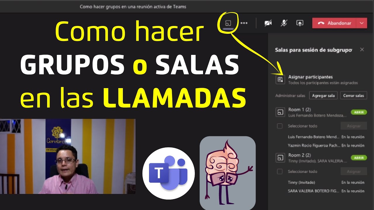 Como hacer salas o grupos en una llamada de Teams de manera manual o automática | Breakout rooms