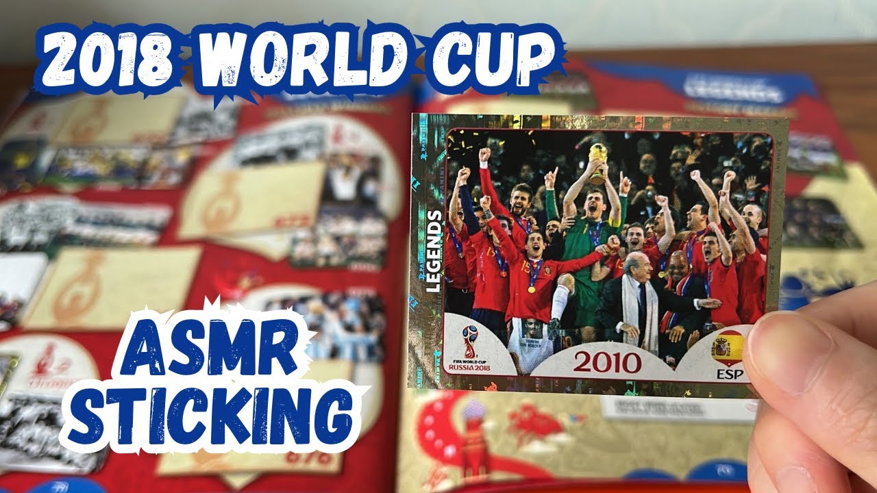 Sticking 2018 World Cup Panini stickers to relax| ASMR | football sticker collection 