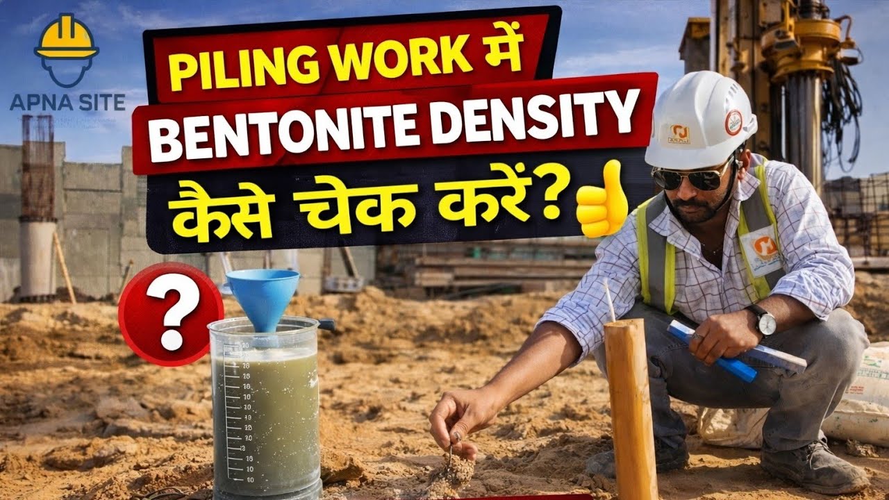 Piling Work में Bentonite Density कैसे Check करते हैं?| Live Site Test | Civil Engineering Practical