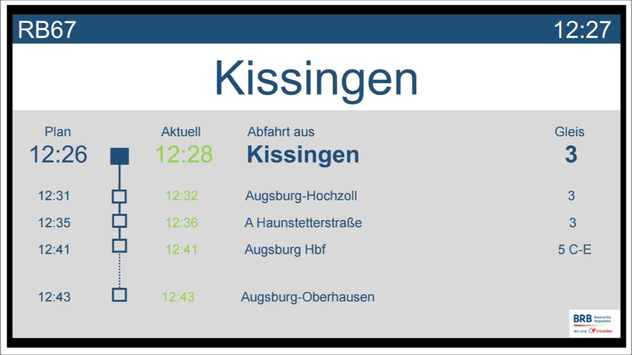 Ansagen aus der BRB RB 67 von Weilheim(Oberbay) - Augsburg-Oberhausen