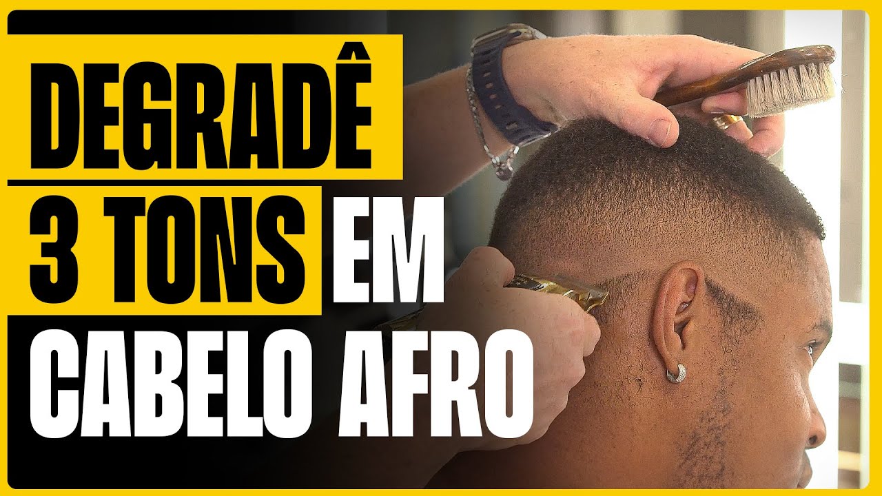 Degrade 3 Tons em cabelo Afro by: Seu Elias. Passo a Passo.