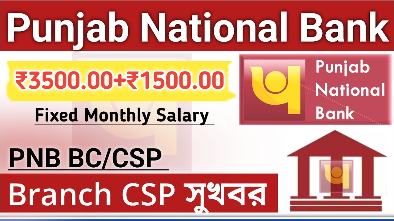Punjab National Bank Branch CSP Fixed Commission | PNB BC Point New Update.
