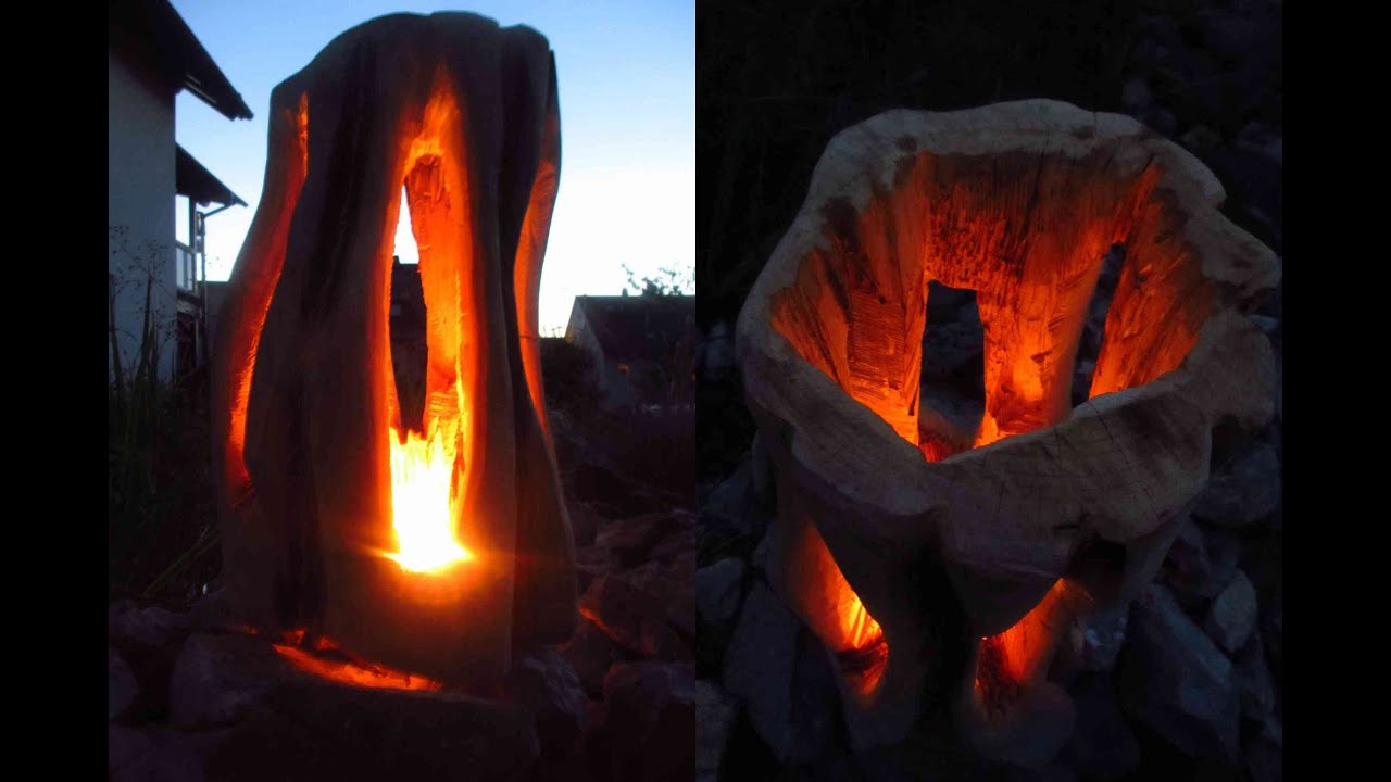 Larscarving-Holzskulptur Wood and Fire-Chainsaw wood carving sculpture