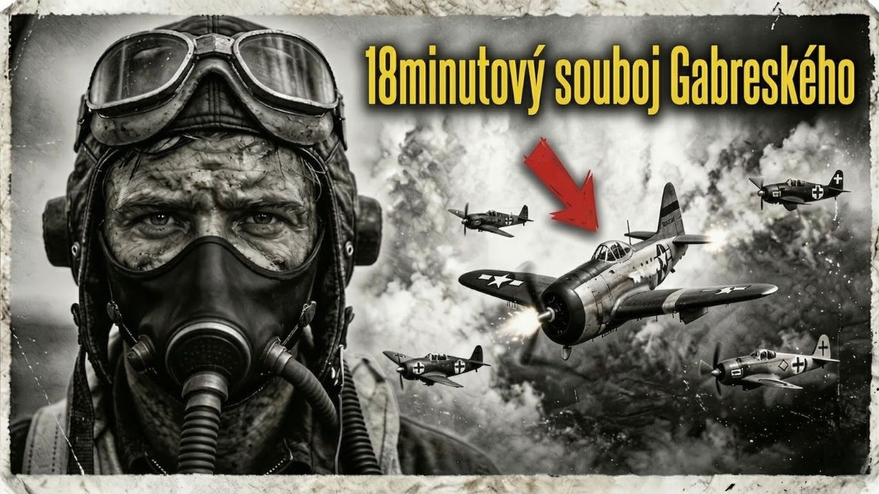 18minutový letecký souboj Francise Gabreského — jeho P-47 Thunderbolt čelil přesile nad Německem.