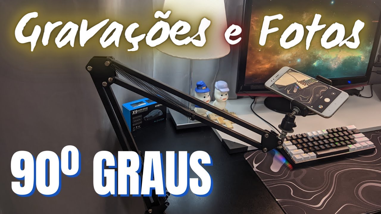 Monte um SUPORTE para CELULAR  FOTOS e GRAVAÇÕES por CIMA 90 GRAUS COM BRAÇO ARTICULADO