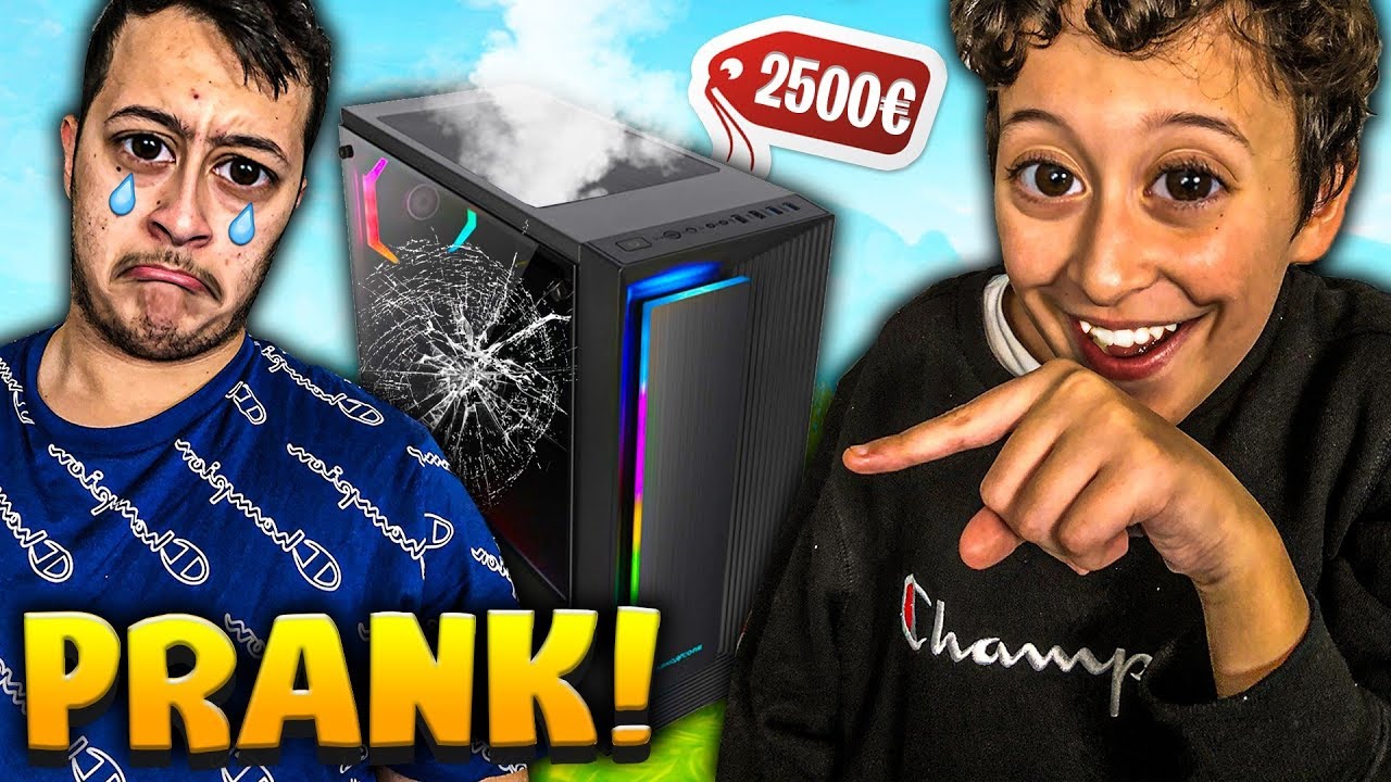 JE LUI FAIT CROIRE QUE J'AI CASSÉ MON PC À 2500€ ! (PRANK PC)