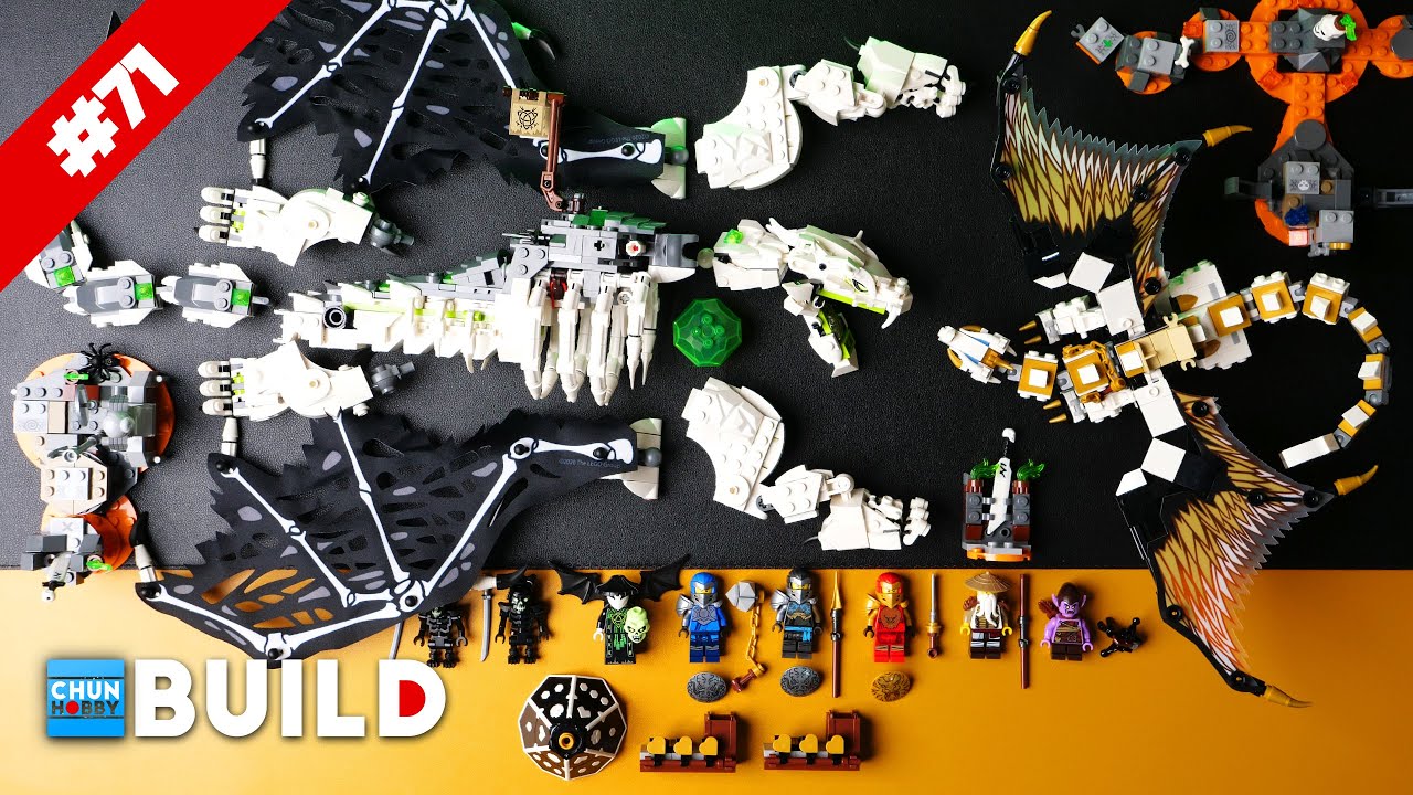 LEGO Speed Build! NINJAGO Skull Sorcerer's Dragon + Wu's Battle Dragon | LEGO NINJAGO | Beat Build