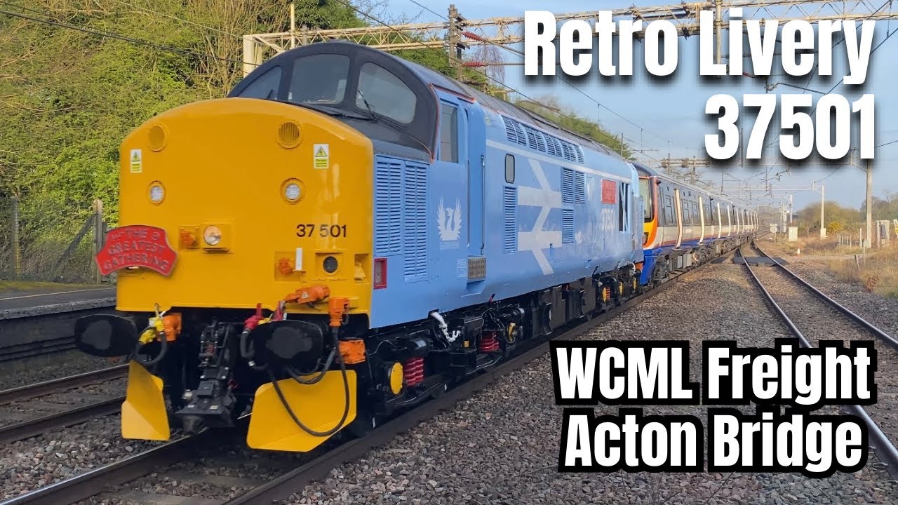 Early Morning CAPTURE of Repainted 37501 + WCML FREIGHT Acton Bridge