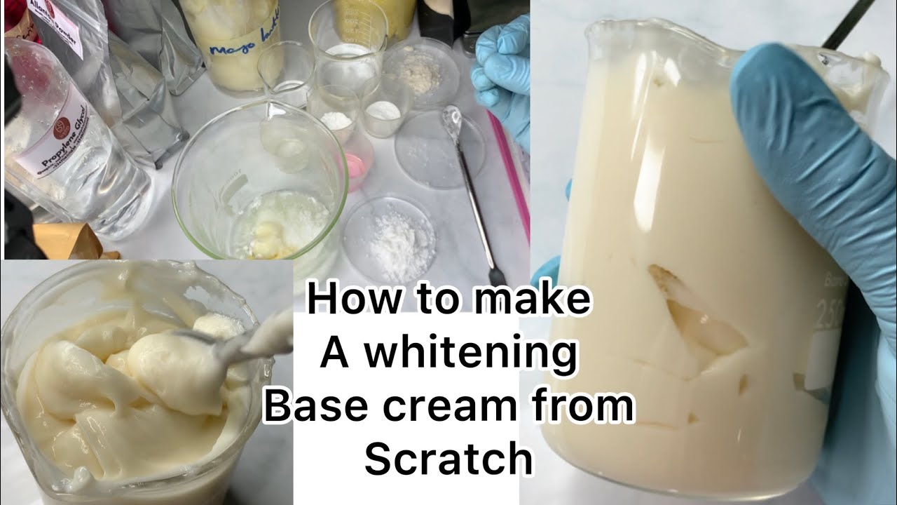 How to make whitening base cream from scratch/ with whitening actives and serums #whiteningcream