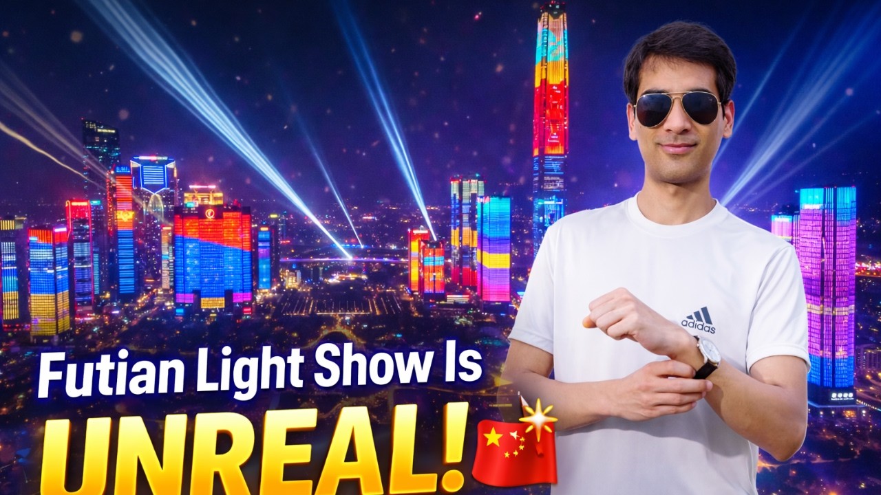 I Saw Shenzhen’s CRAZIEST Light Show! 🤯 | Futian Civic Center Night Show 🇨🇳