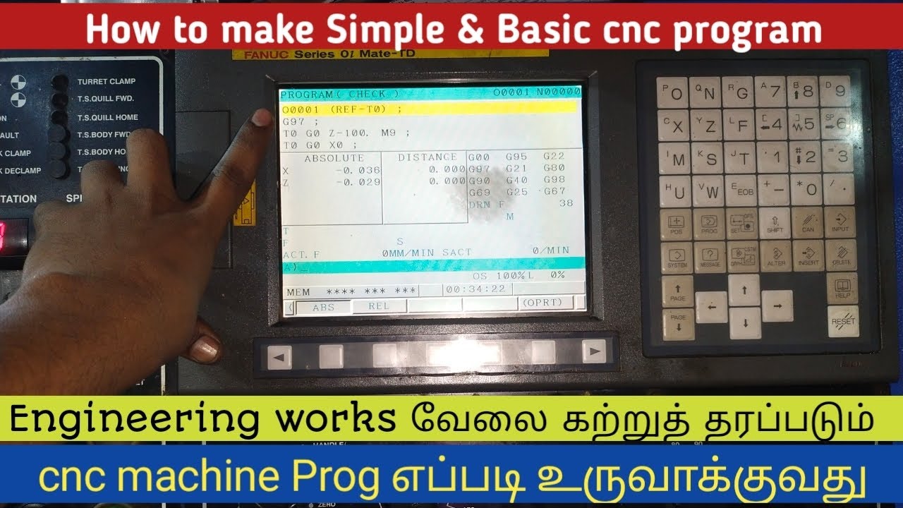 How to make a Simple CNC Program.? | Basic cnc programming for beginners Tamil | CNC @vtlcncking7