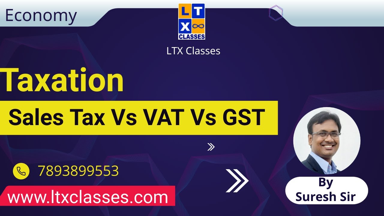 Sales Tax Vs VAT Vs GST | Indian Economy by Suresh Sir | UPSC | APPSC | TSPSC |