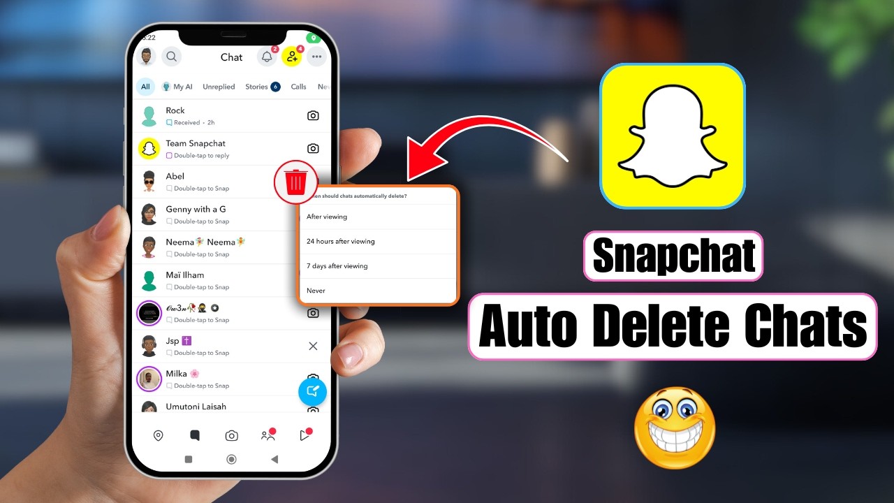 Как автоматически удалять сообщения в чатах Snapchat (2026) | Автоматическое удаление сообщений