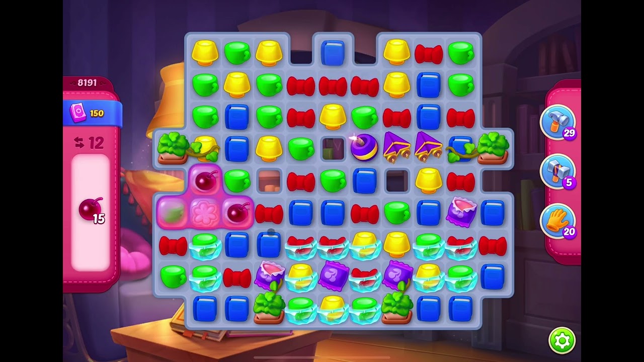 HomeScapes Level 8191 no boosters (16 moves)
