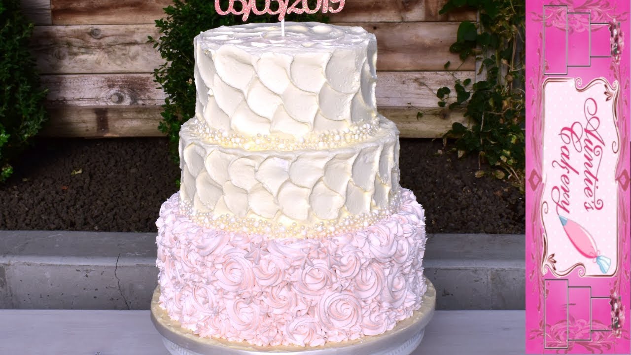Blush Pink Rosette Wedding Cake