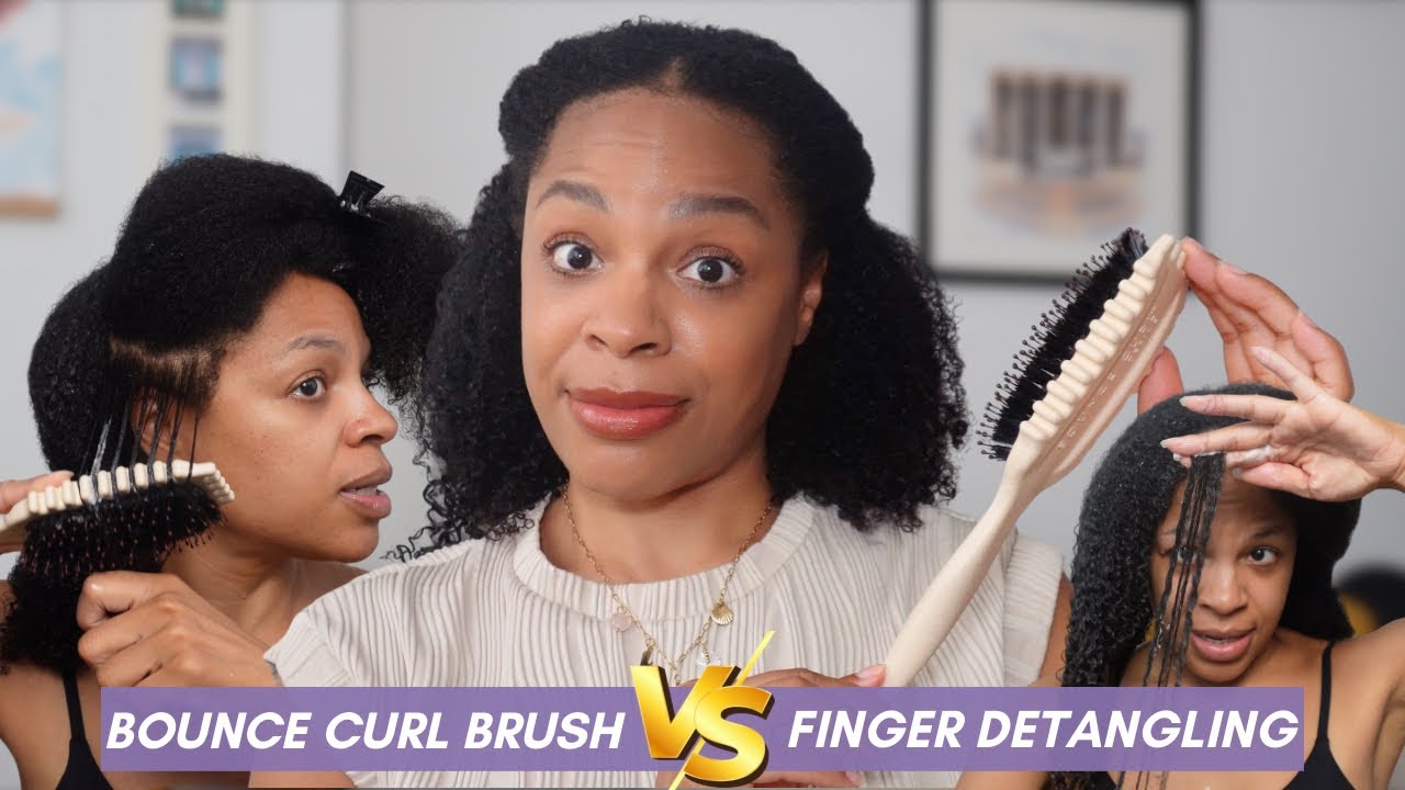 Bounce Curl Brush vs Finger Detangling RESULTS | Type 4 Natural Hair Wash & Go