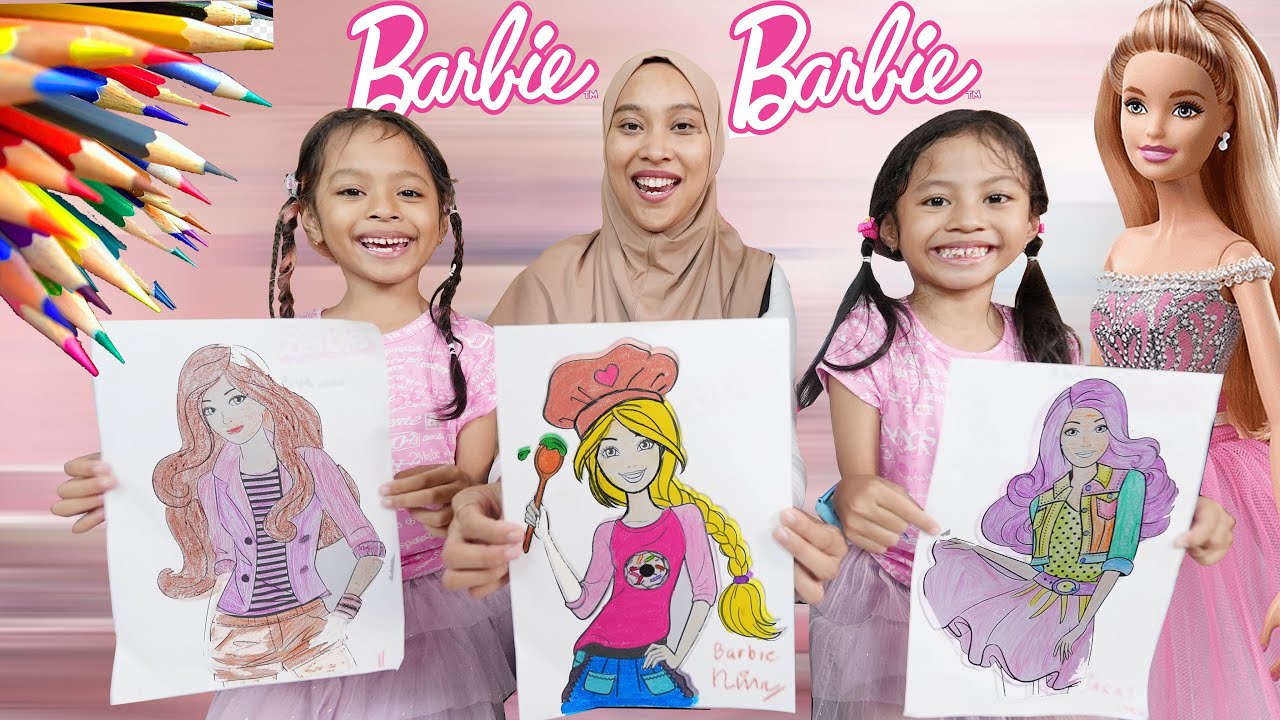LOMBA MEWARNAI BONEKA BARBIE PALING CANTIK YANG MENANG DAPAT HADIAH!!