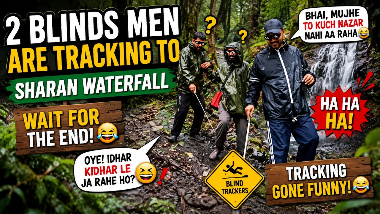 😂 2 Blind Men Tracking to Sharan Waterfall? | Funniest Jungle Adventure Ever! 🌲🤣 #viral #viralvideo