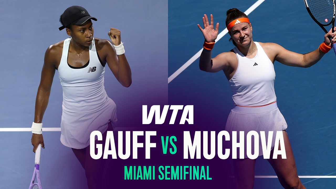 Коко Гауфф против Каролины Мучовой | Полуфиналы Miami Open 2026 | Обзор матча WTA