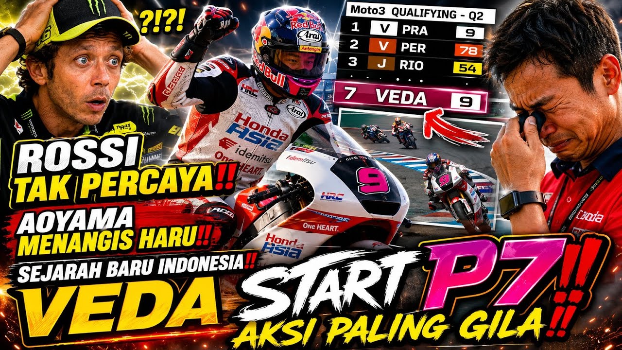 ROSSI IN DISBELIEF, AOYAMA IN TEARS‼️ VEDA STARTS P7 & MAKES HISTORY 🔥