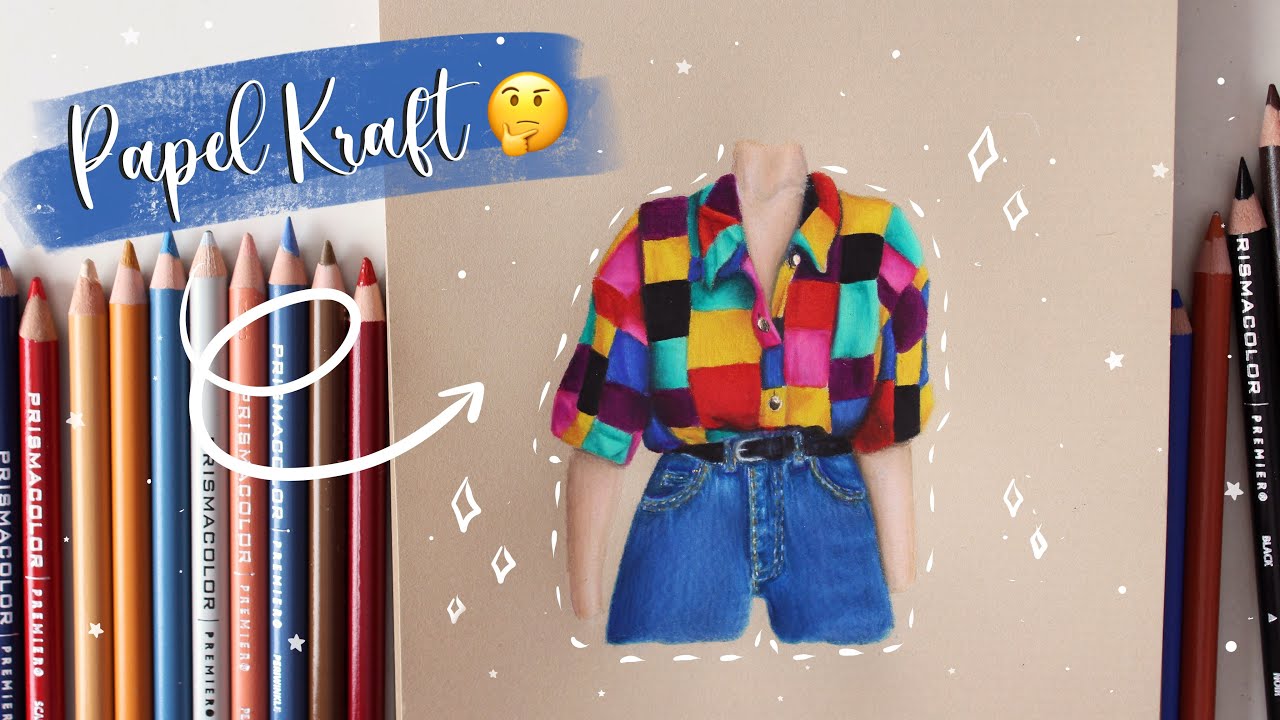 Pintando ROPA en papel MARRÓN o TONED TAN | Canson Kraft Sketchbook