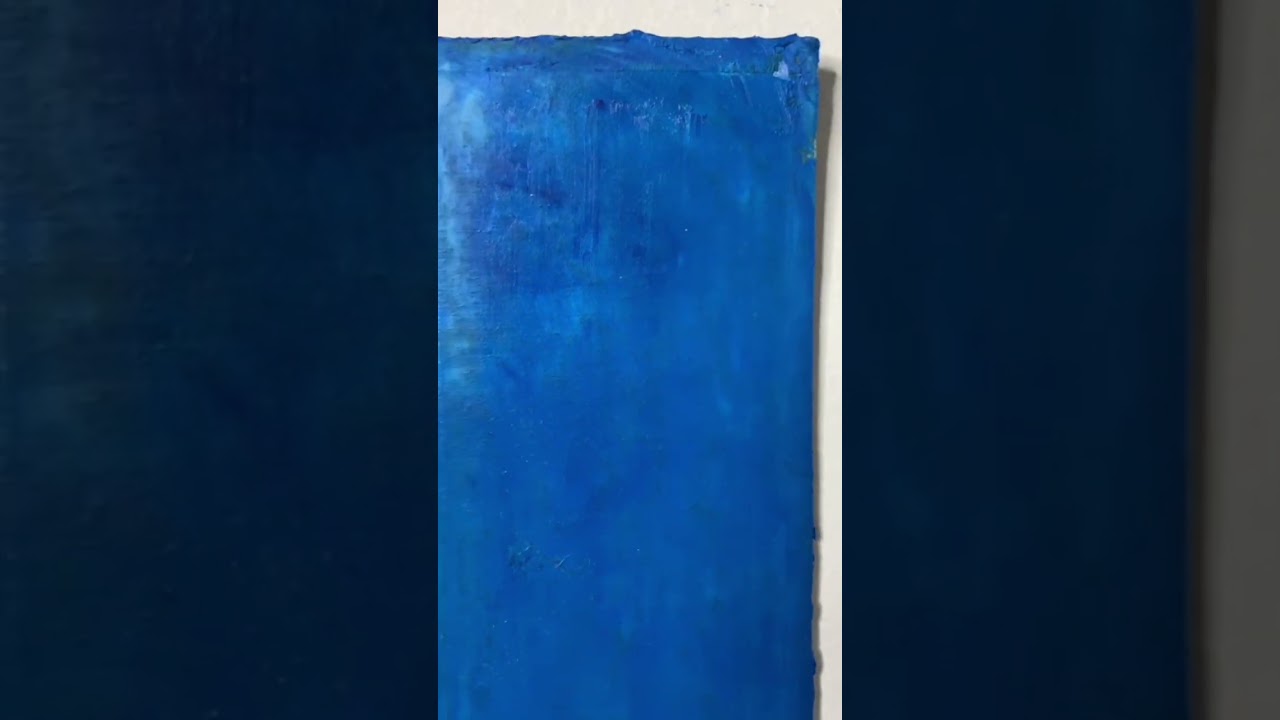 Абстрактный сюжет масляными красками на картоне #blue #art