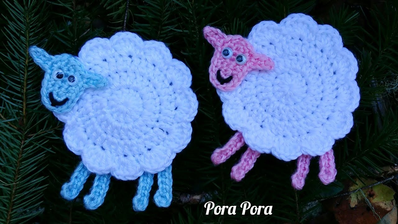 Crochet Sheep Applique I Crochet Easter Decorations I Crochet Animal Applique