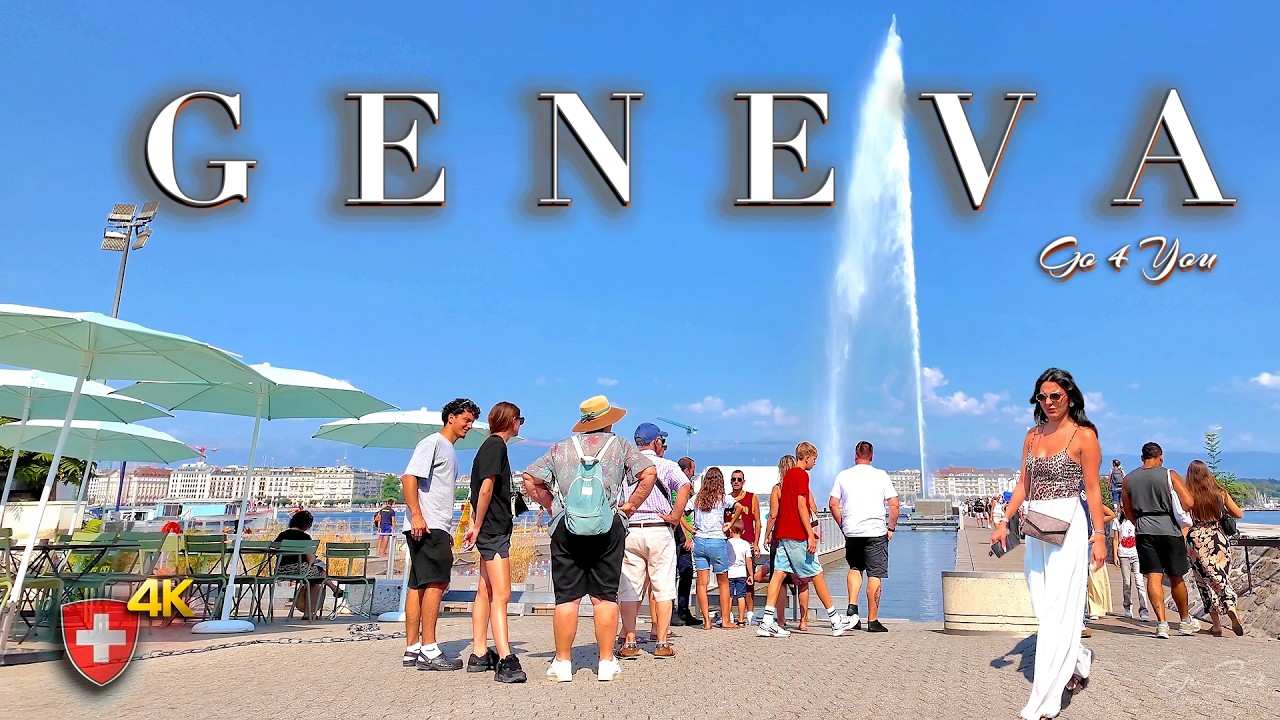 SWITZERLAND GENEVA 🇨🇭 Breatthaking City Lake Promenade and City Centre Walking tour 4K UHD