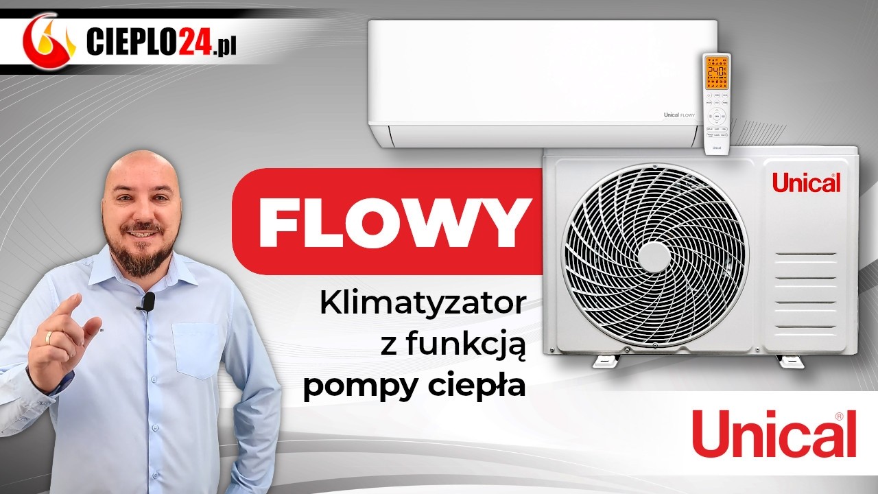 UNICAL FLOWY - nowoczesny klimatyzator z jonizatorem powietrza i funkcją grzania | cieplo24