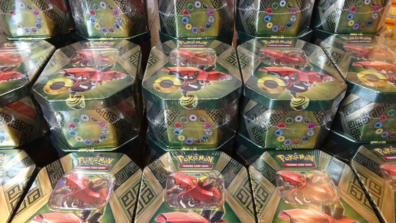 Opening 50x Pokemon Tapu Bulu Island Guardians Tins
