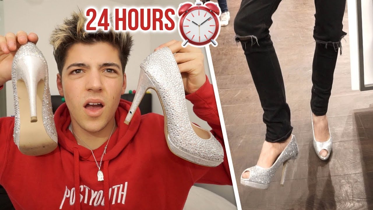 Boy wears HEELS for 24 hours.. (I got judged HARD)