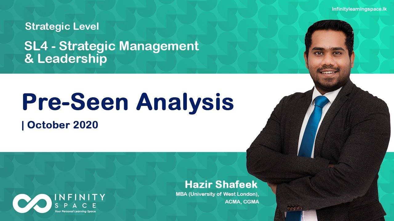 Pre-Seen Analysis - SL4 Strategic Management And Leadership | 2020 | Infinity Space